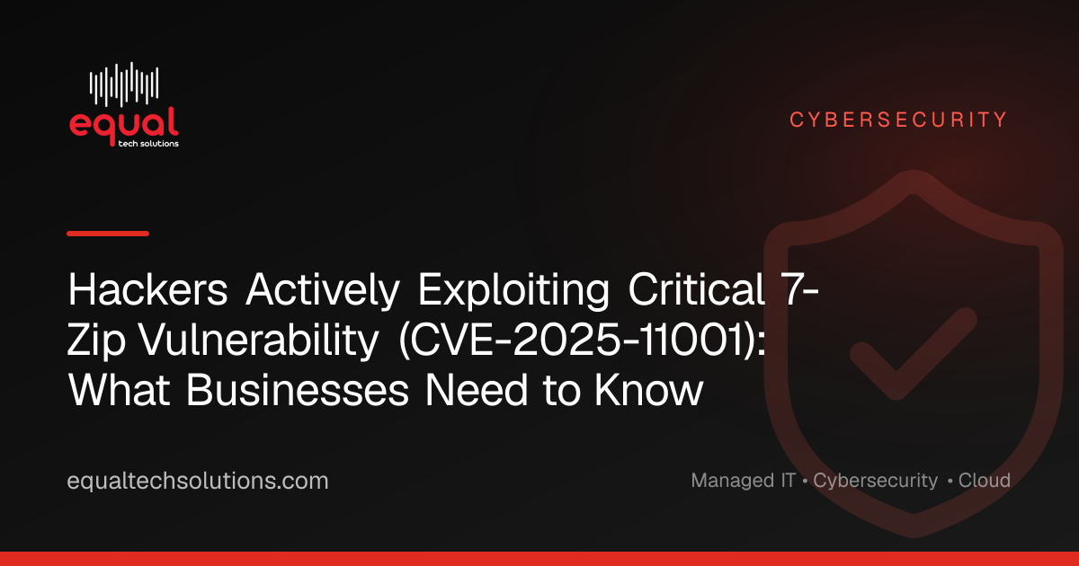 Hackers Actively Exploiting Critical 7-Zip Vulnerability (CVE-2025-11001): What Businesses Need to Know